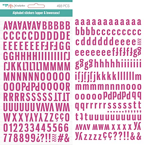 Craftelier - Selbstklebende Alphabet-Sticker mit Groß- und Kleinbuchstaben, Zahlen und Sonderzeichen zum Verzieren von Scrapbooking- und Bastelprojekten | Farbe Rosa Craftelier - Selbstklebende Alphabet-Sticker mit Groß- und Kleinbuchstaben, Zahlen und Sonderzeichen zum Verzieren von Scrapbooking- und Bastelprojekten | Farbe Rosa von Craftelier