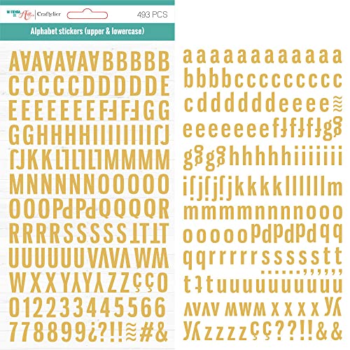Craftelier - Selbstklebende Alphabet-Sticker mit Groß- und Kleinbuchstaben, Zahlen und Sonderzeichen zum Verzieren von Scrapbooking- und Bastelprojekten | Farbe Senfgelb Craftelier - Selbstklebende Alphabet-Sticker mit Groß- und Kleinbuchstaben, Zahlen und Sonderzeichen zum Verzieren von Scrapbooking- und Bastelprojekten | Farbe Senfgelb von Craftelier