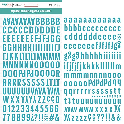 Craftelier - Selbstklebende Alphabet-Sticker mit Groß- und Kleinbuchstaben, Zahlen und Sonderzeichen zum Verzieren von Scrapbooking- und Bastelprojekten | Farbe Türkisblau Craftelier - Selbstklebende Alphabet-Sticker mit Groß- und Kleinbuchstaben, Zahlen und Sonderzeichen zum Verzieren von Scrapbooking- und Bastelprojekten | Farbe Türkisblau von Craftelier
