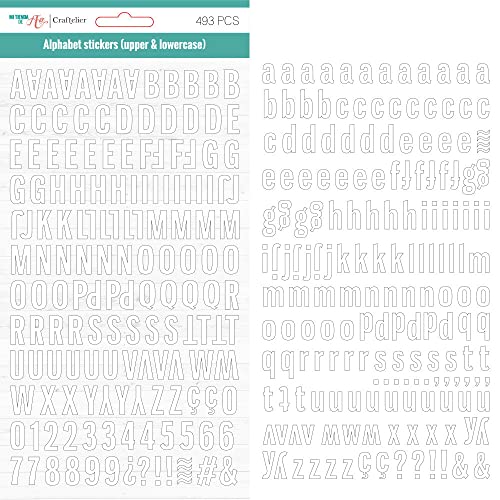 Craftelier - Selbstklebende Alphabet-Sticker mit Groß- und Kleinbuchstaben, Zahlen und Sonderzeichen zum Verzieren von Scrapbooking- und Bastelprojekten | Farbe Weiß Craftelier - Selbstklebende Alphabet-Sticker mit Groß- und Kleinbuchstaben, Zahlen und Sonderzeichen zum Verzieren von Scrapbooking- und Bastelprojekten | Farbe Weiß von Craftelier