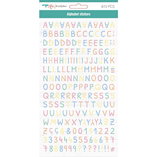 Craftelier - Selbstklebende Alphabet-Sticker mit Groß- und Kleinbuchstaben, Zahlen und Sonderzeichen zum Verzieren von Scrapbooking- und Bastelprojekten | Pastellfarben Craftelier - Selbstklebende Alphabet-Sticker mit Groß- und Kleinbuchstaben, Zahlen und Sonderzeichen zum Verzieren von Scrapbooking- und Bastelprojekten | Pastellfarben von Craftelier