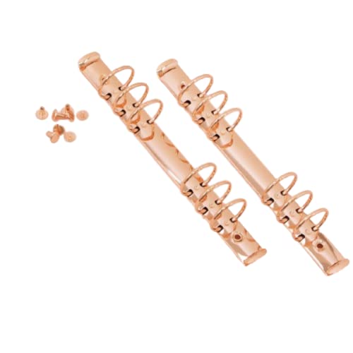 Craftelier - Set mit 2 Mechanismen für 6-Ringordner | Größe ca. 22,7 cm - Durchmesser Ringe 3,3 cm - Ringabstand 1,9 cm | Inklusive 8 Haltebrads | Farbe Roségold Craftelier - Set mit 2 Mechanismen für 6-Ringordner | Größe ca. 22,7 cm - Durchmesser Ringe 3,3 cm - Ringabstand 1,9 cm | Inklusive 8 Haltebrads | Farbe Roségold von Craftelier