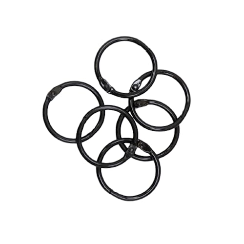 Craftelier - Set mit 6 Metallringen zum Binden, ideal für Scrapbooking und Basteln, Ringe für Alben, Notizbücher, Planer oder Tagebücher, Größe Ø 30 mm, Schwarz Craftelier - Set mit 6 Metallringen zum Binden, ideal für Scrapbooking und Basteln, Ringe für Alben, Notizbücher, Planer oder Tagebücher, Größe Ø 30 mm, Schwarz von Craftelier
