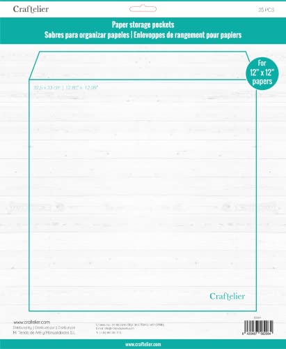 Craftelier - Transparente Umschläge aus robustem Kunststoff | Ideal für die Organisation von Scrapbooking und Bastelmaterialien | inkl. 25 Umschläge in der Größe ca. 32,5 x 33 cm Craftelier - Transparente Umschläge aus robustem Kunststoff | Ideal für die Organisation von Scrapbooking und Bastelmaterialien | inkl. 25 Umschläge in der Größe ca. 32,5 x 33 cm von Craftelier