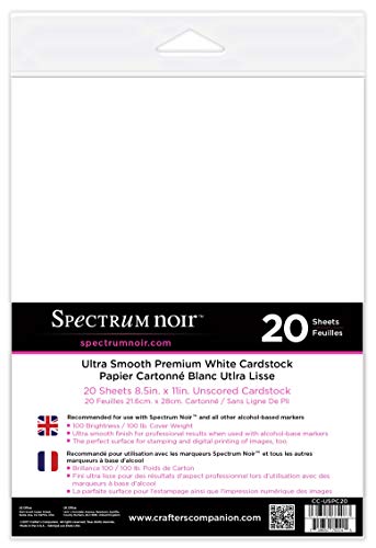 Crafter 's Companion 8,5 x 27,9 cm Spectrum Noir Ultra Glatte Premium Karton, weiß von Crafter's Companion