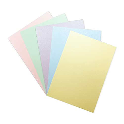 Crafter's Companion CARD-PAST-40 A4 Multicoloured Pastels – Perlmuttpapier 310 g/m² (40-Blatt-Packung) -Pastellpapier perfekt für Kunsthandwerk, Druck, Kartengrundlagen und Falten-Centura Pearl Papier von Crafter's Companion