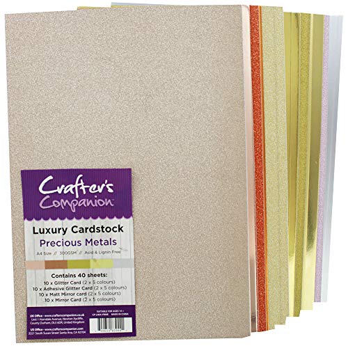 Crafter's Companion CP-LMIX-PRME Luxus Karton Pack Karte 29.6 x 21 x 10.5 cm Edelmetalle-Precious Metals, Card von Crafter's Companion