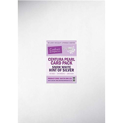 Crafter's Companion CP-Snows Centura Perle Blatt Kartenset Schneeweiß A3 Hauch Von Silber 25 Teilige-Hint of Silver Crafter's Companion CP-Snows Centura Perle Blatt Kartenset Schneeweiß A3 Hauch Von Silber 25 Teilige-Hint of Silver von Crafter's Companion
