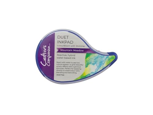 Crafter's Companion Duet ColourBloom Shimmer Stempelkissen auf Wasserbasis, fügen Sie Wasser hinzu, um zweifarbige Schimmer-Effekte zu erzielen, Bergwiese von Crafter's Companion