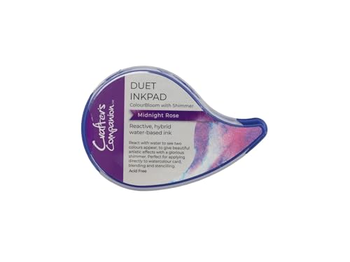 Crafter's Companion Duet ColourBloom Shimmer Stempelkissen auf Wasserbasis, fügen Sie Wasser hinzu, um zweifarbige Schimmer-Effekte zu erzielen, Midnight Rose von Crafter's Companion