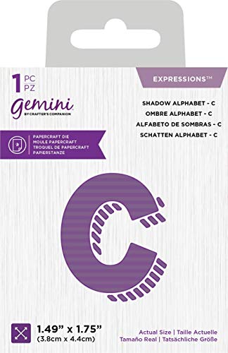 Crafter's Companion GEM-MD-EXP-SHDC Gemini-Metall-Stanzformen-Ausdrücke-Schatten-Alphabet C, silber, Einheitsgröße von Crafter's Companion