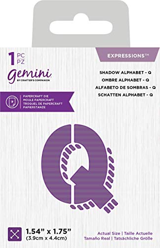 Crafter's Companion GEM-MD-EXP-SHDQ Gemini – Metall-Stanzformen – Ausdrücke – Schatten-Alphabet Q, silber, Einheitsgröße Crafter's Companion GEM-MD-EXP-SHDQ Gemini – Metall-Stanzformen – Ausdrücke – Schatten-Alphabet Q, silber, Einheitsgröße von Crafter's Companion