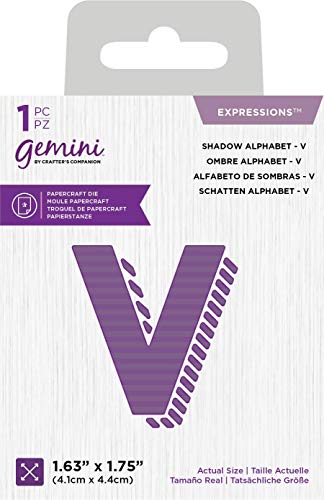 Crafter's Companion GEM-MD-EXP-SHDV Gemini-Metall-Stanzformen-Ausdrücke-Schatten-Alphabet V, silber, Einheitsgröße von Crafter's Companion