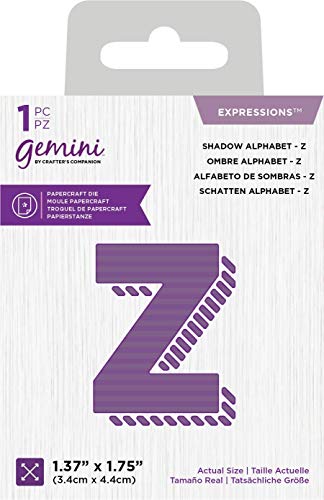 Crafter's Companion GEM-MD-EXP-SHDZ Gemini-Metall Stanzformen-Ausdrücke-Shadow Alphabet Z, silber, Einheitsgröße von Crafter's Companion