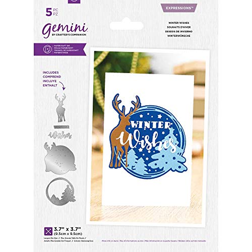 Crafter's Companion Gemini Expressions Metall-Stanzform Layerable Sentiments Christmas Winter Wishes, Silber, Einheitsgröße von Crafter's Companion
