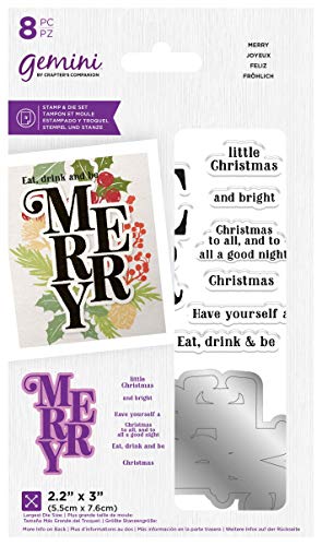 Crafter's Companion Gemini-Stanzformen-Set aus transparentem Acryl und Metall, Motiv: Merry Silver, Einheitsgröße von Crafter's Companion
