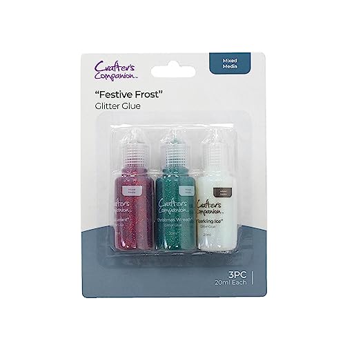Crafter's Companion - Mixed Media 20ml Glitter Glue - Festive Frost - Pack of 3 von Crafter's Companion