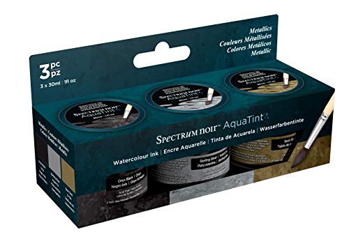 Crafter's Companion SN-ATIN-LI30-META3 Spectrum Noir Aquatint Aquatinta Flüssige Tinte 30 ml Metallics 3 Pack, 30ml von Crafter's Companion