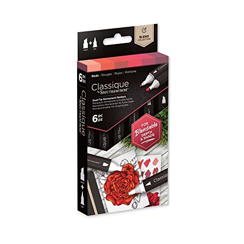Crafter's Companion SPECN-CS6-RED Spectrum Noir Classique Mischung Alkohol Marker Dual Nib Pens Set Rotweine 6 Pack-Reds, Einheitsgröße, 6 stück von Crafter's Companion