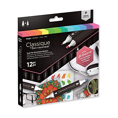 Spectrum Noir Classique Alkohol Marker Doppelspitze Stifte-Set Erstellen Hell 12 Pack - Bright von Crafter's Companion