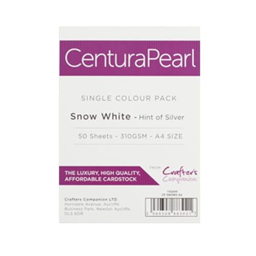 Unbekannt Crafter 's Companion CP-Snows Crafter's Companion Centura Perle Blatt Kartenset Schneeweiß A4 Hauch Von Silber 50-Teilig-Hint of Silver von Crafter's Companion