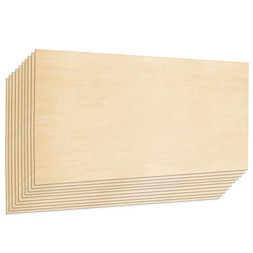 Sperrholzplatte, Klasse A, 55,9 x 30,5 cm, 1,5 mm dick, 10 Stück, unlackiert, zum Basteln, Lindenholz Craftiff von Craftiff