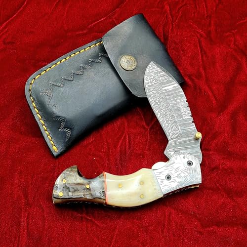 Craftomatik Adler Damast Stahl Taschenmesser | Klappmesser | Gravierte Edelstahl, Kamelknochen, Widderhorn, Messing Stiften Griff | Handgefertigt Outdoor Damastmesser Camping Messer | FK56 Craftomatik Adler Damast Stahl Taschenmesser | Klappmesser | Gravierte Edelstahl, Kamelknochen, Widderhorn, Messing Stiften Griff | Handgefertigt Outdoor Damastmesser Camping Messer | FK56 von Craftomatik