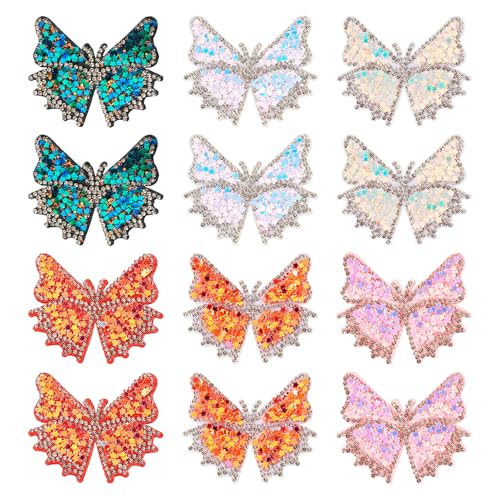 Craftora 10 x bestickte Schmetterlingsflicken mit Strasssteinen, Schmetterlingen, zum Aufbügeln, bunte Insekten, Aufnäher für Kleidung, Rucksack, Kappen, DIY Handwerk Craftora 10 x bestickte Schmetterlingsflicken mit Strasssteinen, Schmetterlingen, zum Aufbügeln, bunte Insekten, Aufnäher für Kleidung, Rucksack, Kappen, DIY Handwerk von Craftora
