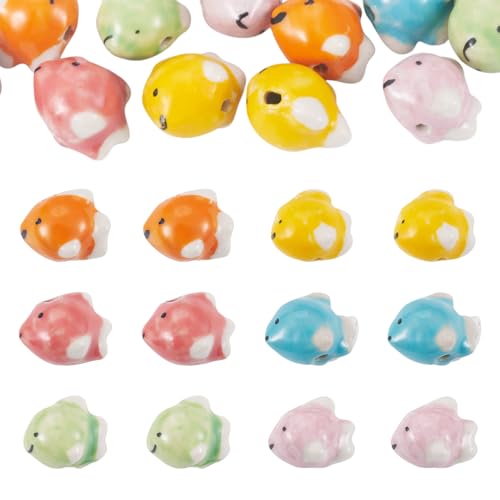 Craftora 12 Stück Porzellan-Fischperlen, handgefertigt, bunt, lose Abstandshalter, niedliches Ozean-Tier, Bastelperlen für Armbänder, Halsketten, Schmuckherstellung Craftora 12 Stück Porzellan-Fischperlen, handgefertigt, bunt, lose Abstandshalter, niedliches Ozean-Tier, Bastelperlen für Armbänder, Halsketten, Schmuckherstellung von Craftora