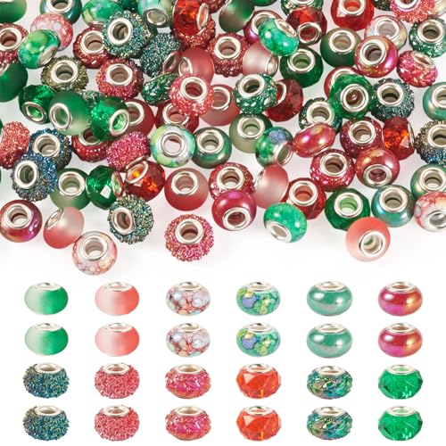 Craftora 120 Stück 14 mm große europäische Großlochperlen für Weihnachten, große Löcher, Abstandshalter, Kunstharz, Rondelle-Perlen für DIY-Armbänder, Halsketten, Stifte, Schmuckherstellung Craftora 120 Stück 14 mm große europäische Großlochperlen für Weihnachten, große Löcher, Abstandshalter, Kunstharz, Rondelle-Perlen für DIY-Armbänder, Halsketten, Stifte, Schmuckherstellung von Craftora