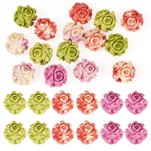Craftora 15 Stück Kunstblumen-Perlen, Korallenrosen, bunte Rosen, geschnitzt, lose Perlen für Armbänder, Halsketten, Ohrringe, Schmuckherstellung, DIY Handwerk Craftora 15 Stück Kunstblumen-Perlen, Korallenrosen, bunte Rosen, geschnitzt, lose Perlen für Armbänder, Halsketten, Ohrringe, Schmuckherstellung, DIY Handwerk von Craftora