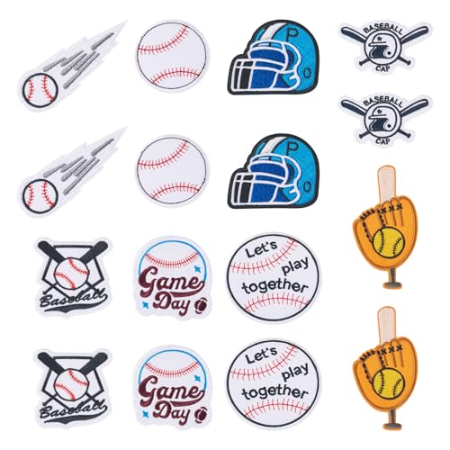 Craftora 16 Stück Baseball-Aufnäher zum Aufbügeln mit Sportmotiven, lustige Aufnäher zum Aufnähen für Kleidung, Hüte, Jeans, Jacken, Rucksäcke, DIY-Zubehör Craftora 16 Stück Baseball-Aufnäher zum Aufbügeln mit Sportmotiven, lustige Aufnäher zum Aufnähen für Kleidung, Hüte, Jeans, Jacken, Rucksäcke, DIY-Zubehör von Craftora