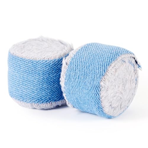 Craftora 2 Rollen Jeansbänder, 4 m, rustikale Fransen, rohe Kanten, Denimband, Stahl, blau, ausgefranste Baumwolle, Jeansstoff, Bänder für Heimwerker, Kleidung, Nähen, Dekoration Craftora 2 Rollen Jeansbänder, 4 m, rustikale Fransen, rohe Kanten, Denimband, Stahl, blau, ausgefranste Baumwolle, Jeansstoff, Bänder für Heimwerker, Kleidung, Nähen, Dekoration von Craftora