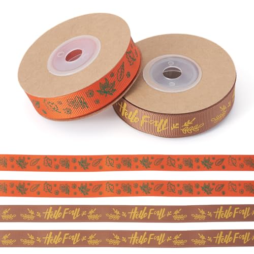 Craftora 20 Meter langes Band zum Erntedankfest, 15 mm, Herbst-Ahornblatt-Bänder, dekoratives Polyester-Stoffband für Herbst, DIY, Basteln, Party-Verpackung Craftora 20 Meter langes Band zum Erntedankfest, 15 mm, Herbst-Ahornblatt-Bänder, dekoratives Polyester-Stoffband für Herbst, DIY, Basteln, Party-Verpackung von Craftora