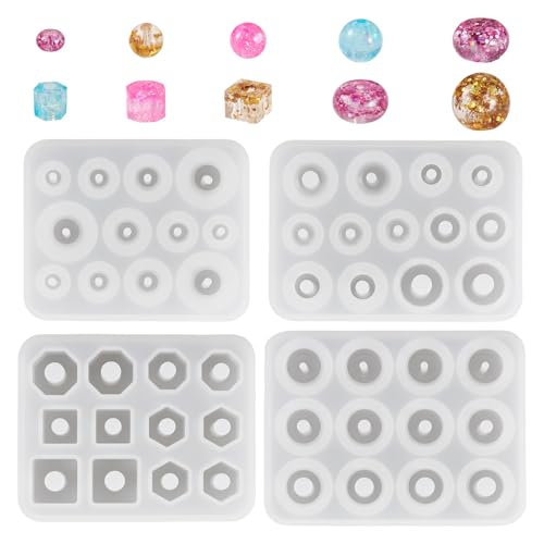 Craftora 4 Stück Perlen Harz Formen Runde Kugel Quadrat Perlen Silikonformen UV Epoxidharz Gießformen für DIY Handwerk Anhänger Schmuckherstellung Craftora 4 Stück Perlen Harz Formen Runde Kugel Quadrat Perlen Silikonformen UV Epoxidharz Gießformen für DIY Handwerk Anhänger Schmuckherstellung von Craftora
