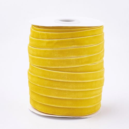 Craftora 45,7 m gelbes Samtband, 1,9 cm breit, einseitiges Samtband, hellgelbe Stoffbänder für Geschenkverpackungen, Basteln, Kranz, Weihnachtsdekoration Craftora 45,7 m gelbes Samtband, 1,9 cm breit, einseitiges Samtband, hellgelbe Stoffbänder für Geschenkverpackungen, Basteln, Kranz, Weihnachtsdekoration von Craftora