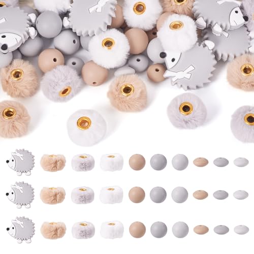 Craftora 50 Stück Tier-Silikonperlen, Igel, niedliche Fokusperlen, runde Abstandshalter, europäische Perlen für Schmuckherstellung, Schlüsselanhänger, Armbänder, DIY Handwerk Craftora 50 Stück Tier-Silikonperlen, Igel, niedliche Fokusperlen, runde Abstandshalter, europäische Perlen für Schmuckherstellung, Schlüsselanhänger, Armbänder, DIY Handwerk von Craftora