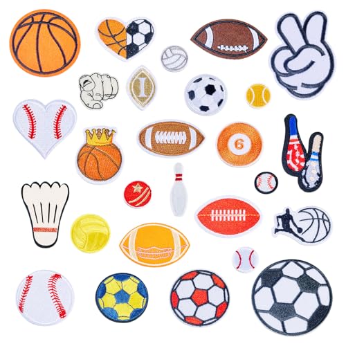Craftora Aufnäher zum Aufbügeln, Sportball, Stickerei, Fußball, Baseball, Tennis, Rugby-Applikation, für Kleidung, Jeans, Jacken, Hüte, Rucksack, 27 Stück Craftora Aufnäher zum Aufbügeln, Sportball, Stickerei, Fußball, Baseball, Tennis, Rugby-Applikation, für Kleidung, Jeans, Jacken, Hüte, Rucksack, 27 Stück von Craftora