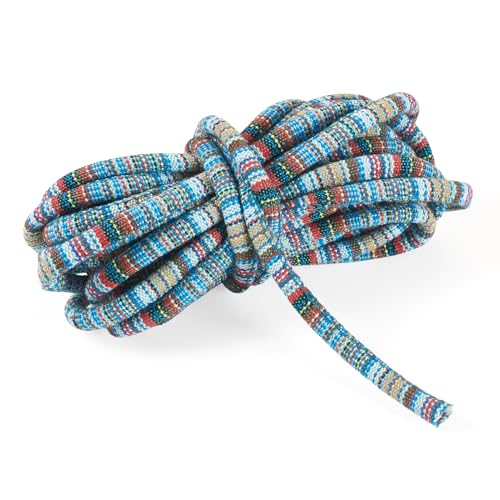 Craftora Bunte, ethnische Stoffschnur, Freundschaftsarmband, Nylon, Bohemia, geflochtene, runde Schnüre für Halsketten, Armbänder, Schmuckherstellung, passend für große Lochperlen, 4,5 m, Hellblau Craftora Bunte, ethnische Stoffschnur, Freundschaftsarmband, Nylon, Bohemia, geflochtene, runde Schnüre für Halsketten, Armbänder, Schmuckherstellung, passend für große Lochperlen, 4,5 m, Hellblau von Craftora