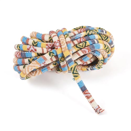 Craftora Bunte, ethnische Stoffschnur, Freundschaftsarmband, Perlenseil, Nylon, Bohemia, geflochtene, runde Schnüre für Halsketten, Armbänder, Schmuckherstellung, passend für große Lochperlen Craftora Bunte, ethnische Stoffschnur, Freundschaftsarmband, Perlenseil, Nylon, Bohemia, geflochtene, runde Schnüre für Halsketten, Armbänder, Schmuckherstellung, passend für große Lochperlen von Craftora