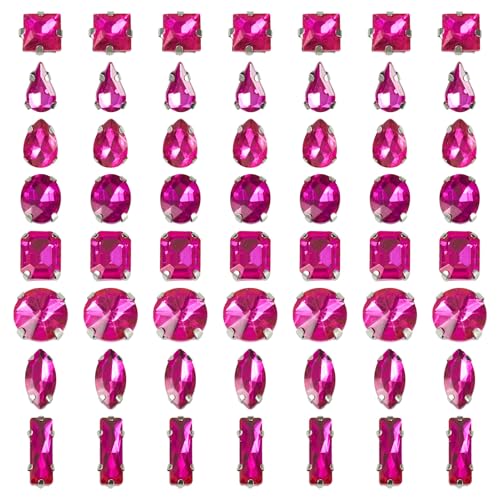 Craftora Kristall-Strasssteine zum Aufnähen in Hot Pink, gemischte Formen, flache Rückseite, zum Aufnähen mit silberfarbener Kralle, für Kleidung, DIY, Handwerk, Schuhe, Kleider, Schmuckherstellung Craftora Kristall-Strasssteine zum Aufnähen in Hot Pink, gemischte Formen, flache Rückseite, zum Aufnähen mit silberfarbener Kralle, für Kleidung, DIY, Handwerk, Schuhe, Kleider, Schmuckherstellung von Craftora