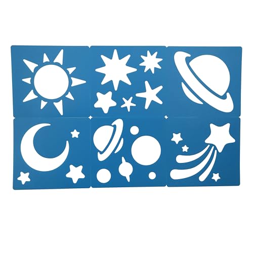 Abwaschbare Kunststoff-Schablonen | Stern & Planeten | Packung mit 6 Schablonen Abwaschbare Kunststoff-Schablonen | Stern & Planeten | Packung mit 6 Schablonen von Craftplay