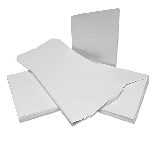 Craft UK W103 Leinenkarte und Umschlag, 15,2 x 15,2 cm, Weiß, 50 Stück von Craft UK Limited