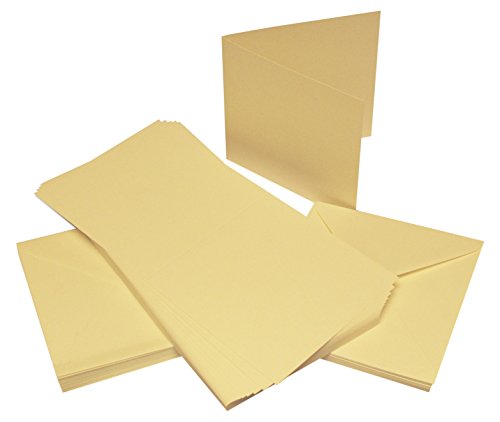 Craft UK W104 Leinenkarten und Umschläge, 15,2 x 15,2 cm, elfenbeinfarben, 50 Stück. von Crafts UK