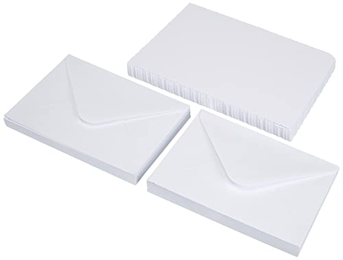 Crafts UK 50 weiße Büttenrand-Karten C6, Karton, 11.4 x 16.2 x 0.1 cm von Craft UK Limited
