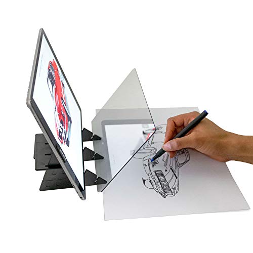 Crafts&Co® Optisches Zeichenbrett | Handy & Tablet Zeichen Projektor | Sketch Pad für Kids & Erwachsene | Spiechelzeichnung | Skizzierwerkzeug & Bildreflexionsprojektor | Tracing Board für Skizzieren von Crafts&Co
