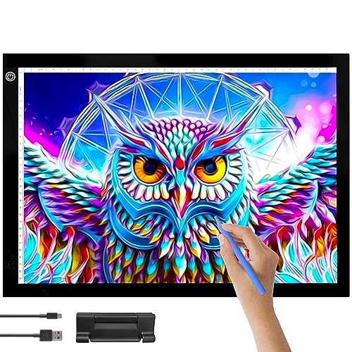 Crafts & Co® Leuchttisch A3 | Dimmbarer Leuchtplatte A3 | Light Pad für Kinder und Erwachsene mit Einstellbare Helligkeit für Diamond Painting, Zeichnen, Tattoo | Lightpad mit USB | 470x345 mm Crafts & Co® Leuchttisch A3 | Dimmbarer Leuchtplatte A3 | Light Pad für Kinder und Erwachsene mit Einstellbare Helligkeit für Diamond Painting, Zeichnen, Tattoo | Lightpad mit USB | 470x345 mm von Crafts&Co