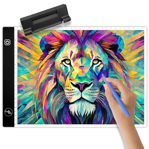 Crafts&Co® Leuchttisch A4 | Dimmbarer Leuchtplatte A3 | Lightpad, Diamond painting Zubehör | Zeichenplatte A3 mit USB | Lightpad 470x345 mm von Crafts&Co