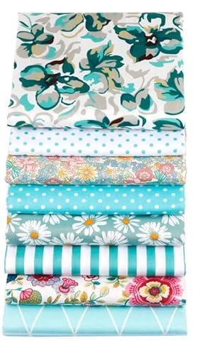 CraftsFabrics Bue Baumwollstoff mit Blumenmuster, Schmetterlinge, gestreift, 50 x 40 cm breit, Patchwork, Kleidung, DIY, Quilten, Nähkissen, Patchworkstoff, 8 Stück CraftsFabrics Bue Baumwollstoff mit Blumenmuster, Schmetterlinge, gestreift, 50 x 40 cm breit, Patchwork, Kleidung, DIY, Quilten, Nähkissen, Patchworkstoff, 8 Stück von CraftsFabrics