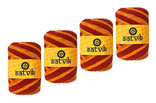 SATVIK Satvik Red Moli Kalawa Mouli Mauli Hindu-Pooja Heiliger Faden Raksha Sutra, für Zuhause und Tempel, 4 Stück SATVIK Satvik Red Moli Kalawa Mouli Mauli Hindu-Pooja Heiliger Faden Raksha Sutra, für Zuhause und Tempel, 4 Stück von Craftsman